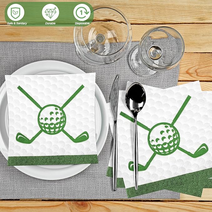 Aodaer 48 Pieces Golf Napkins 13 x 13 Inches Hole in One First Napkins - Image 6