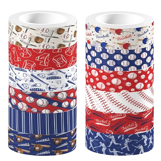 Adirasenotek 12 Rolls Sports Washi Tape, Baseball Washi Tape Decorative Paper - Image 7