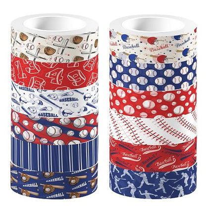 Adirasenotek 12 Rolls Sports Washi Tape, Baseball Washi Tape Decorative Paper - Image 7