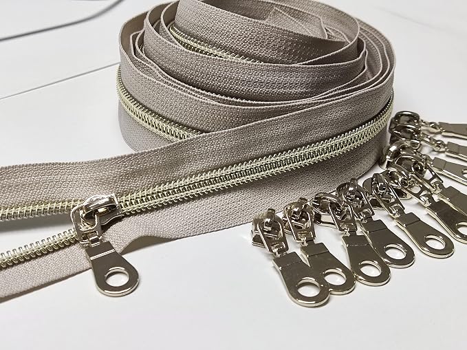 Leekayer #5 Light Gold Teeth Metallic Nylon Coil Zippers by The Yard Bulk 10 - Image 9