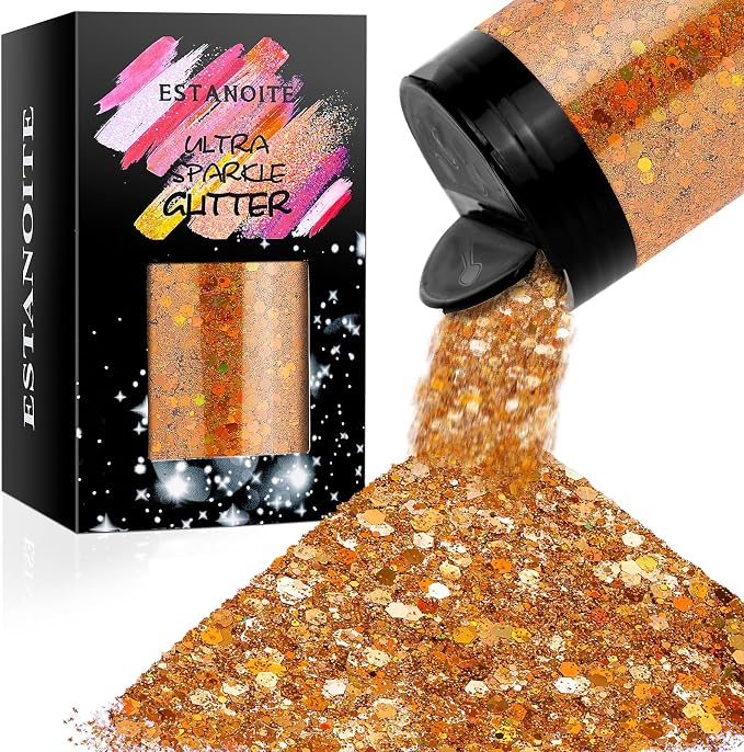 Estanoite Holographic Chunky Glitter, 160G/5.64OZ Craft Glitter by Estanoite