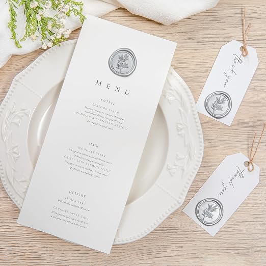 PONATIA Silver Wax Seal Stickers -50pcs Eucalyptus Self- Adhesive Wedding Seal - Image 6