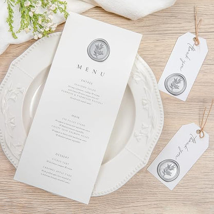 PONATIA Silver Wax Seal Stickers -50pcs Eucalyptus Self- Adhesive Wedding Seal - Image 6