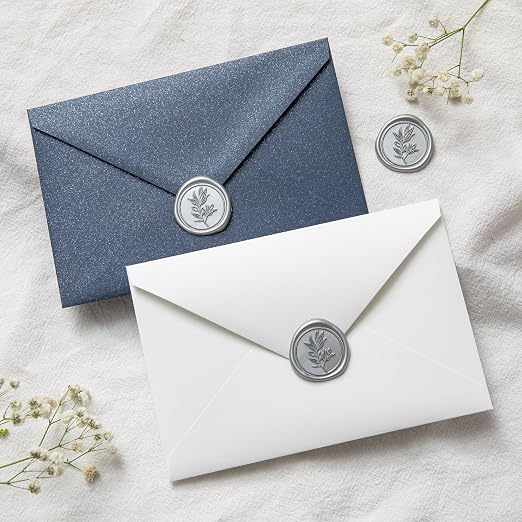 PONATIA Silver Wax Seal Stickers -50pcs Eucalyptus Self- Adhesive Wedding Seal - Image 5