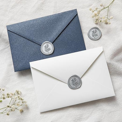 PONATIA Silver Wax Seal Stickers -50pcs Eucalyptus Self- Adhesive Wedding Seal - Image 5