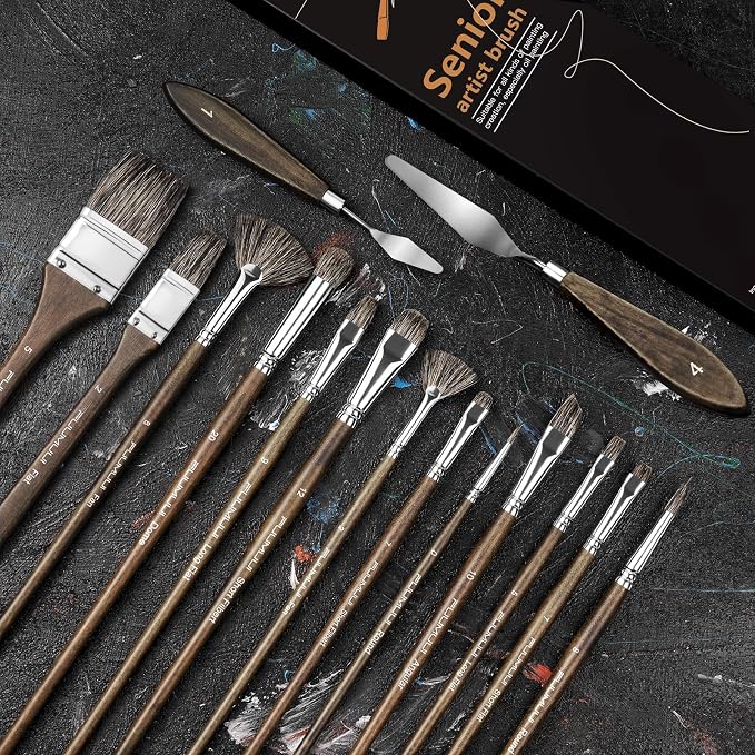 Oil Paint Brush Set, Filbert for Oil, Acrylic Canvas Paintings - Image 6