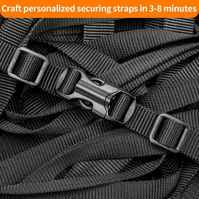 5/8" Buckle and Strap Set: 6 Yards of Thick Nylon Webbing, 6 Pack Quick Side - Image 2