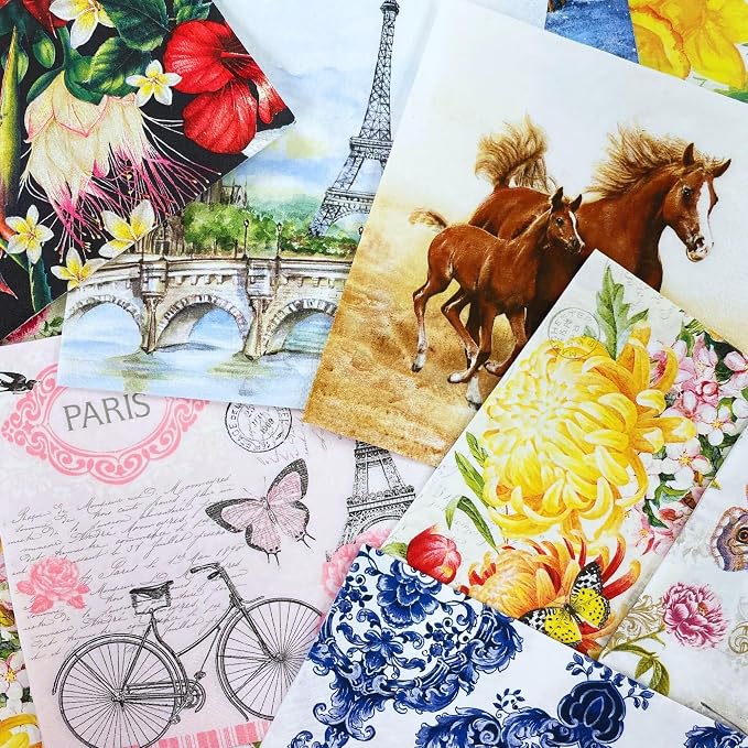 Mystery Pack Decoupage Paper Napkins, 20-ct Assorted Surprise Napkins, by KeepUnique