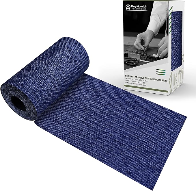 King Mountain Premium Linen Fabric Iron-on Repair Patch, Inside&Outside Fabric by ForABetterHomeLife