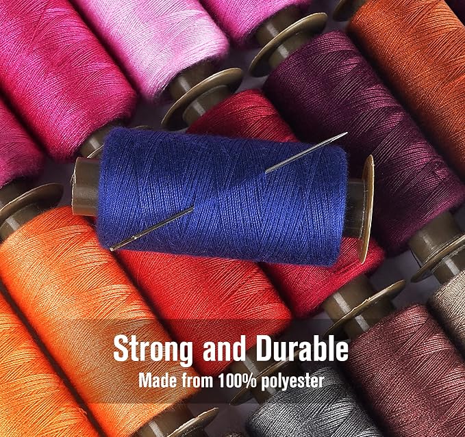 ilauke 95pcs Bobbins Sewing Thread Kit, 400 Yards Polyester Thread Assortment - Image 2
