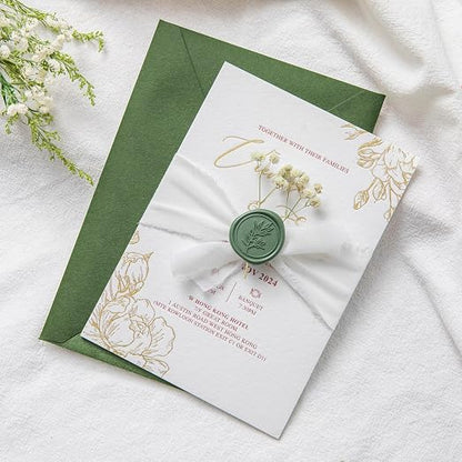PONATIA Olive Green Wax Seal Stickers - Image 2