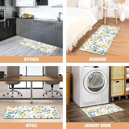 weesire Anti Fatigue Mats for Kitchen Floor Boho Kitchen Rugs Colorful Floral - Image 6