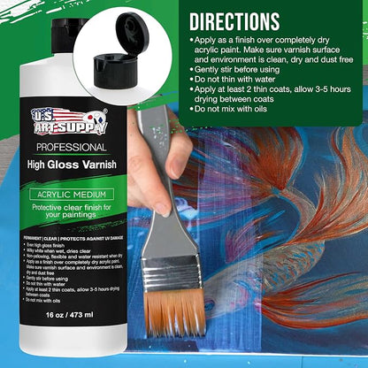 U.S. Art Supply 16 oz High Gloss Varnish - Image 5