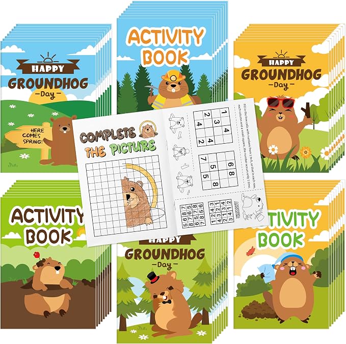 JAPBOR Groundhog Activity Coloring Book by JAPBOR