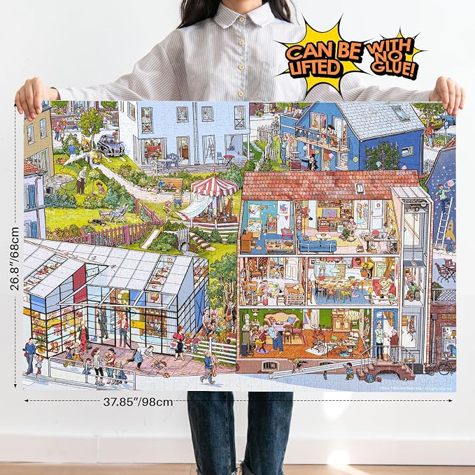 MOMIBOOK Puzzles for Adults 1000 Piece Jigsaw Puzzles of Wonderful! A Big Family - Image 2