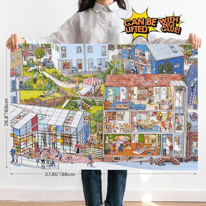 MOMIBOOK Puzzles for Adults 1000 Piece Jigsaw Puzzles of Wonderful! A Big Family - Image 2