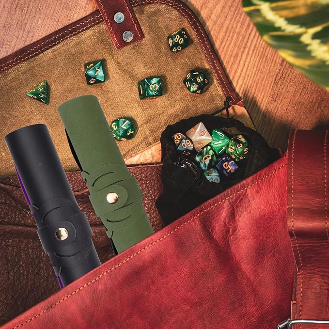 SIQUK 2 Pieces Octopus Dice Rolling Tray PU Leather Dice Mat Folding Scroll - Image 6