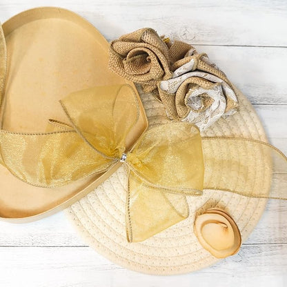 CT CRAFT LLC Sheer Organza Wired Ribbon 2.5" x 50Yards Tan - Image 7