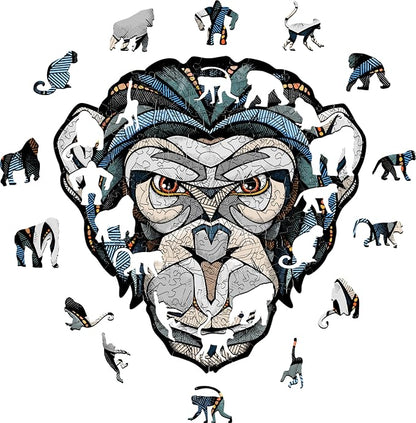 EWA Home Décor – Chimp Small 110 Pieces – Wooden Jigsaw Puzzle - Image 2