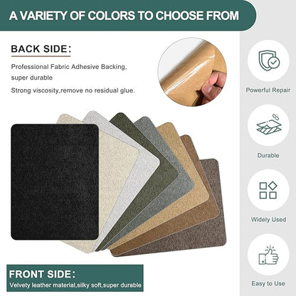 Azobur Couch Patch Repair Fabric, Microfiber Fabric, Self-Adhesive, - Image 3