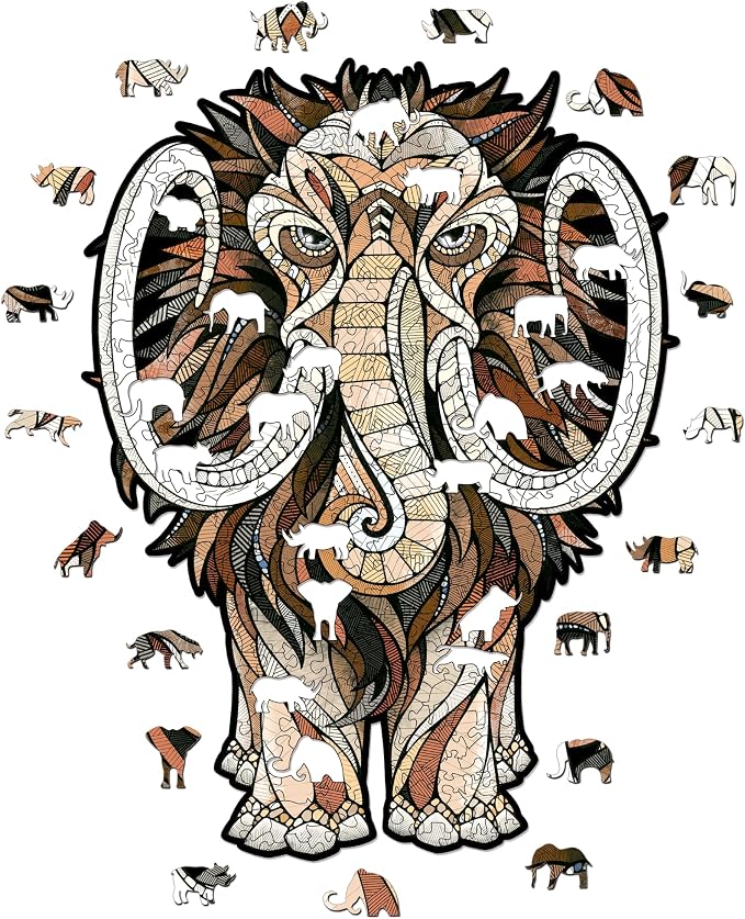 Mastodon S Wooden Puzzle for Adults by EWAEcoWoodArt