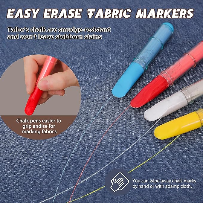 Fabric Chalk Markers for Sewing, Crafting|Erasable Tailor Chalk|Work on Various - Image 5