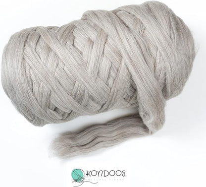 Chunky arm Yarn 8 lb XXL Natural Color un-Dyed Wool roving arm Knit Projects - Image 2