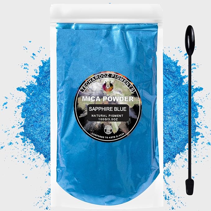 Sapphire Blue Mica Powder for Epoxy Resin 100g / 3.5oz. Sealed Bag- TECHAROOZ 2 by TECHAROOZ