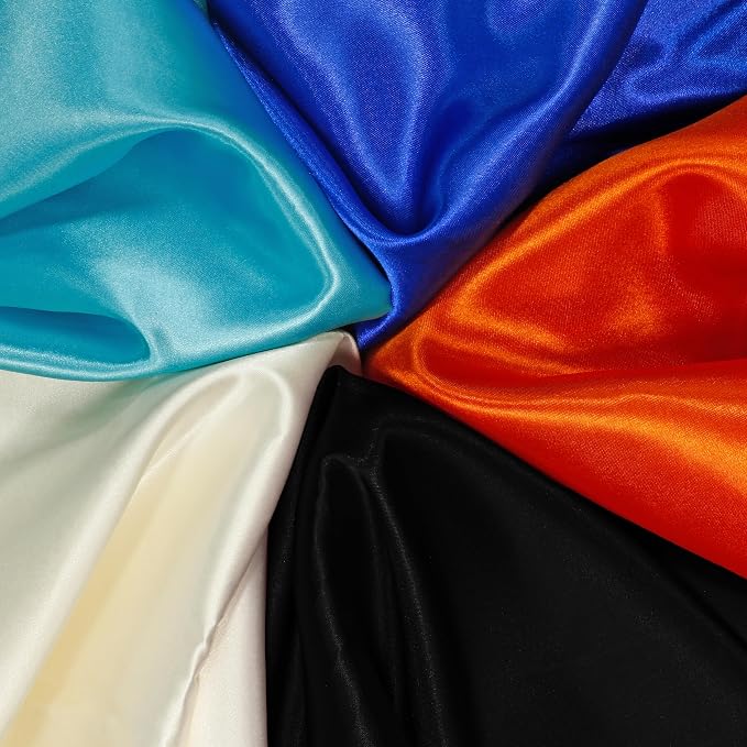 RUDONG M Black Satin Fabric by The Yard, 5 Yard x 60 Inch Wide Silky Charmeuse - Image 6