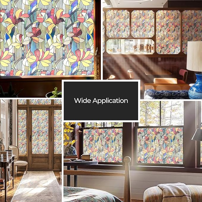 Window Privacy Film, Frosted Glass Decorative Static Cling, Removable Sun - Image 6