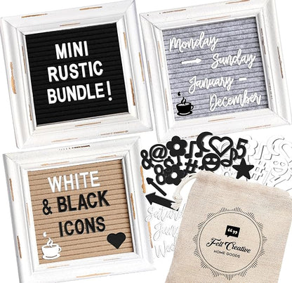 Mini Letter Board Small Felt Letter Board Letters and Symbols Trio by FeltCreativeHomeGoods