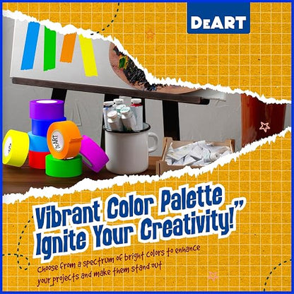 DEART Masking Tape 8 or 12 Pack 1 inch Colored Painters Tape - Image 4