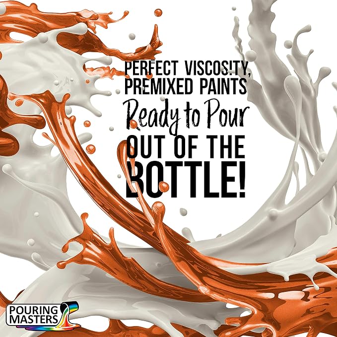 Pouring Masters Saffron Orange Metallic Pearl Ready to Pour Acrylic Pouring - Image 2