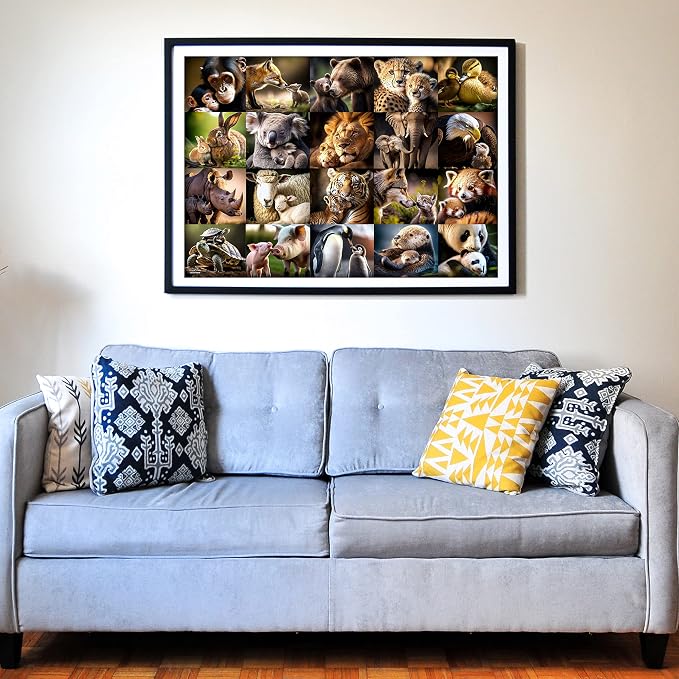 Think2Master Animal Families 500 Pieces Jigsaw Puzzle Featuring heartwarming - Image 3