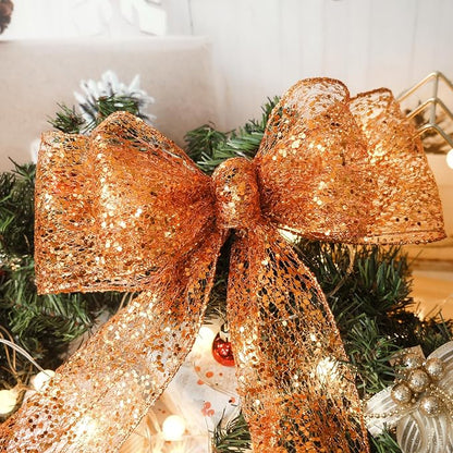 CT CRAFT LLC Sparkling Glitter Mesh Wired Ribbon 4" x 10 Yards Bronze Orange - Image 6