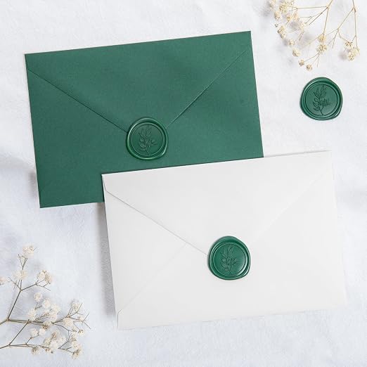 PONATIA 50 Pcs Emerald Green Wax Seal Stickers - Image 6
