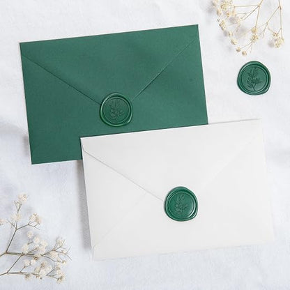PONATIA 50 Pcs Emerald Green Wax Seal Stickers - Image 6