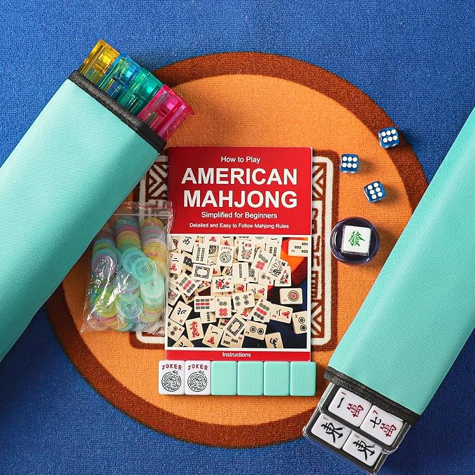 American Mahjong Game Set, 166 Light Green Tiles, 4 All-in-One Color - Image 3