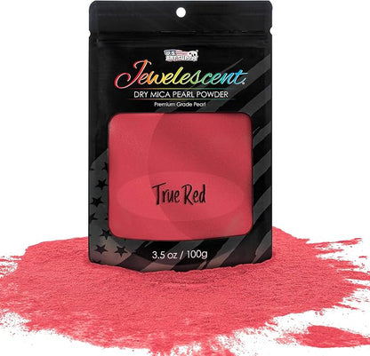 U.S. Art Supply Jewelescent Mica Pearl Pigment Powder, True Red 3.5 oz Pouch by USArtSupply