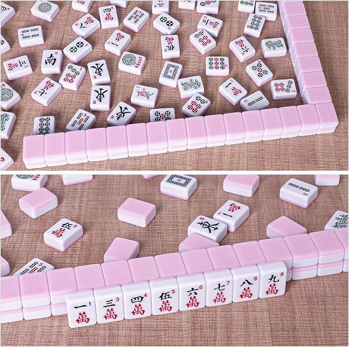 American Mahjong Tile Set with 166 Pink Back Tiles, Mahjong Game Set - Image 7