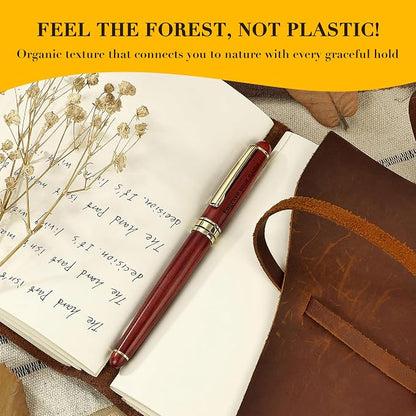 BEILUNER Luxury Personalized Wood Ballpoint Pen Writing Set, Rosewood-Elegant - Image 4