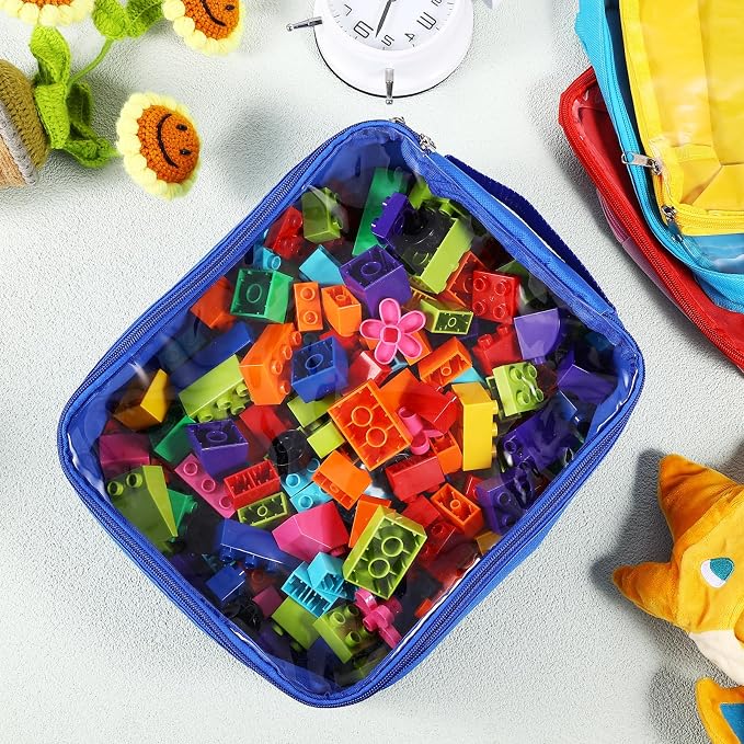 8 Packs Toy Storage Bags with Zipper, Reusable Toy Storage Organizer with - Image 4
