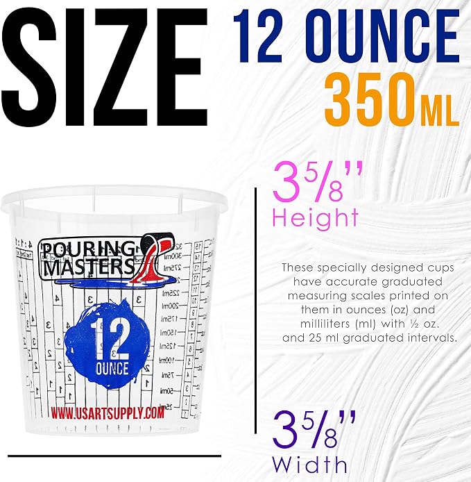 Pouring Masters 12 Ounce Graduated Plastic Mixing Cups - Image 3
