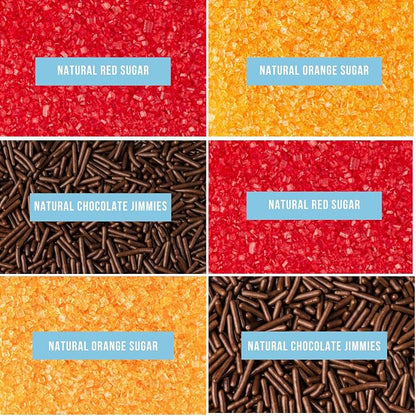 Sweets Indeed Natural Fall Sprinkles 6-Cell Jar – 2.75 oz | Dye-Free Chocolate - Image 3