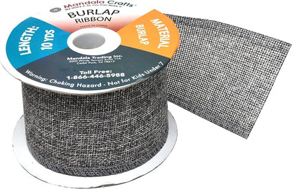 Mandala Crafts Gray Burlap Ribbon 2.5 Inches Wide Jute Ribbons - Image 4