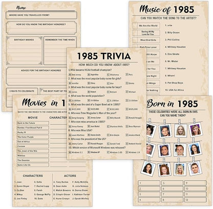 QUPT 40th Birthday Party Games, Born in 1985 Games Bundle, Birthday Party by QUPT