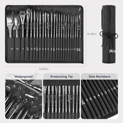 Nicpro 24pcs Watercolor Brushes Professional, Soft Synthetic Squirrel Hair - Image 6