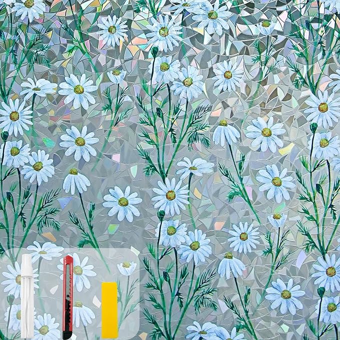 Window Privacy Film Stain Glass Window Film Rainbow Window Film Window clings by Countewolwindowfilm