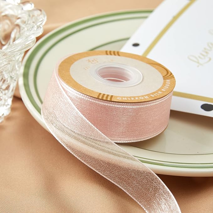 1 Inch Wide Sheer Chiffon Ribbon - Image 2