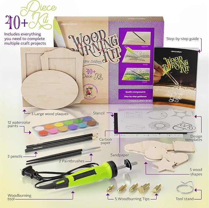 Craft Culture Beginners Wood Burning Kit - Image 2